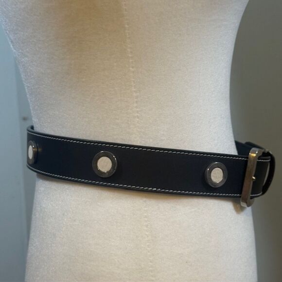 Vintage‎ Saks Fifth Ave Italian Leather Studded Belt M Quiet Luxury main image 5